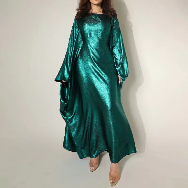Soraya Shimmer Kaftan Dress - Emerald
