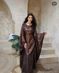 Soraya Shimmer Kaftan Dress - Coffee