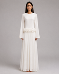Ayla Floral Waist Maxi Dress - White