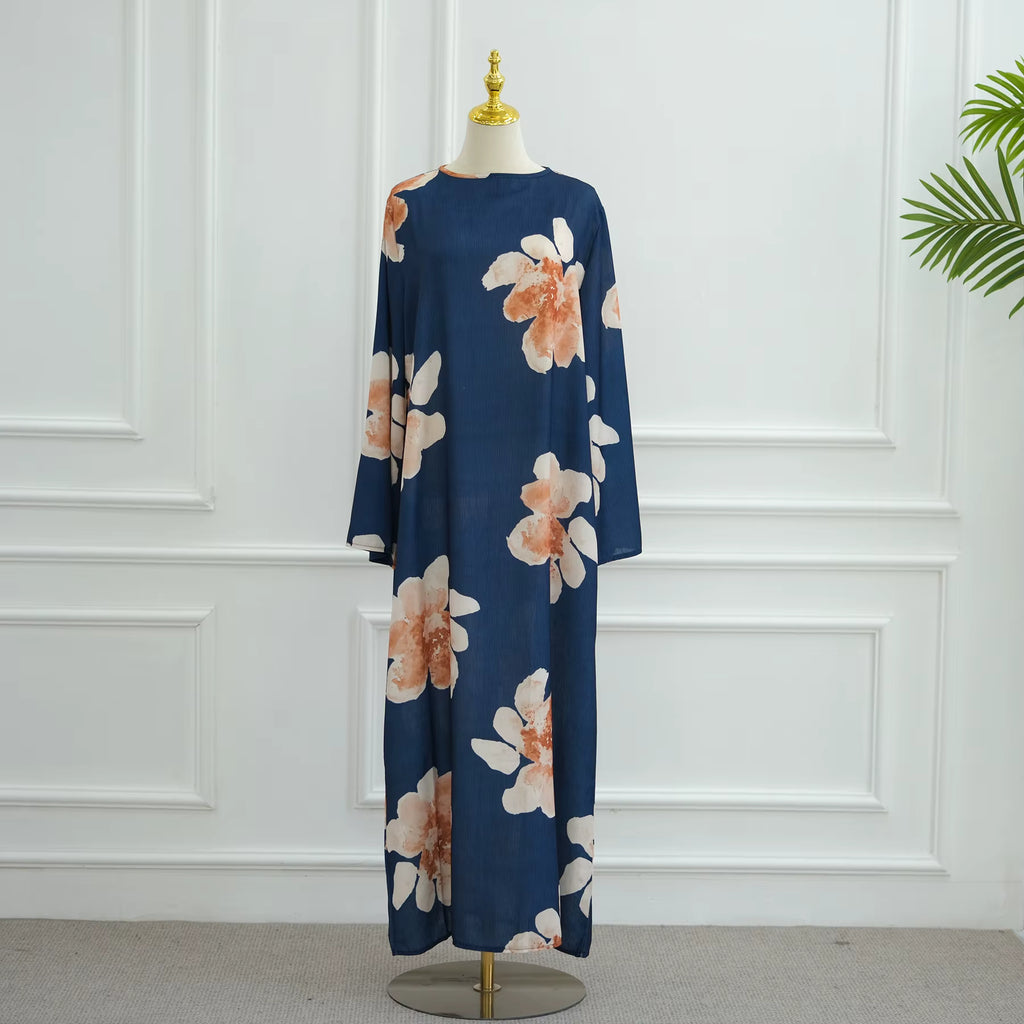 Amalfi Floral Maxi Dress - Navy/Orange