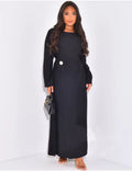 Lena Gold Detail Maxi Dress - Black