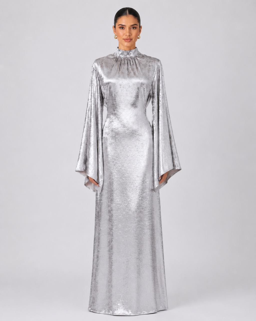 Samira Shimmer Dress - Light Silver