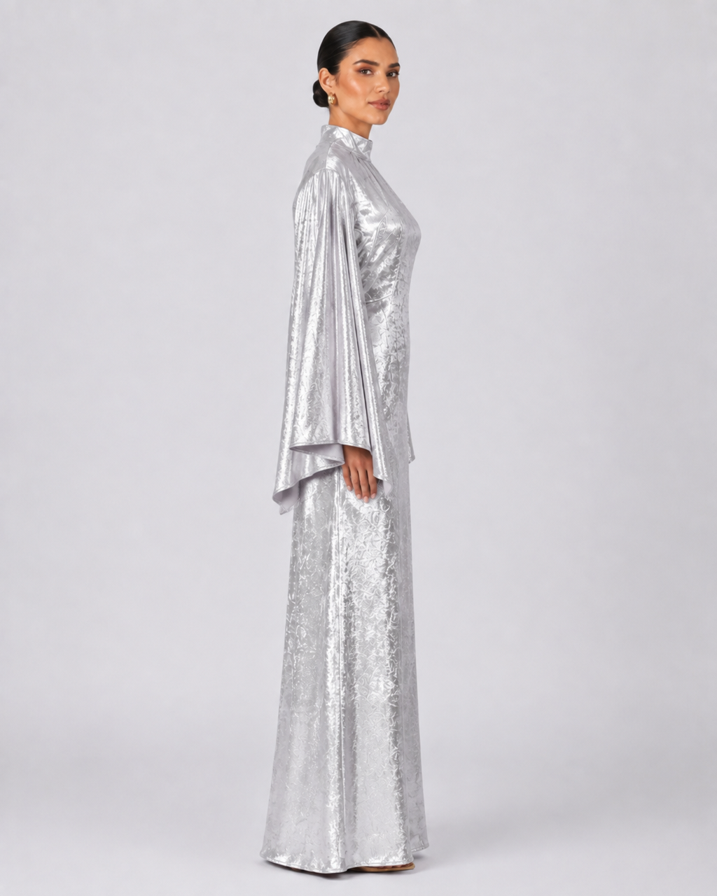Samira Shimmer Dress - Light Silver