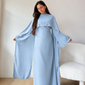 Layla Pearl Shawl Dress - Baby Blue