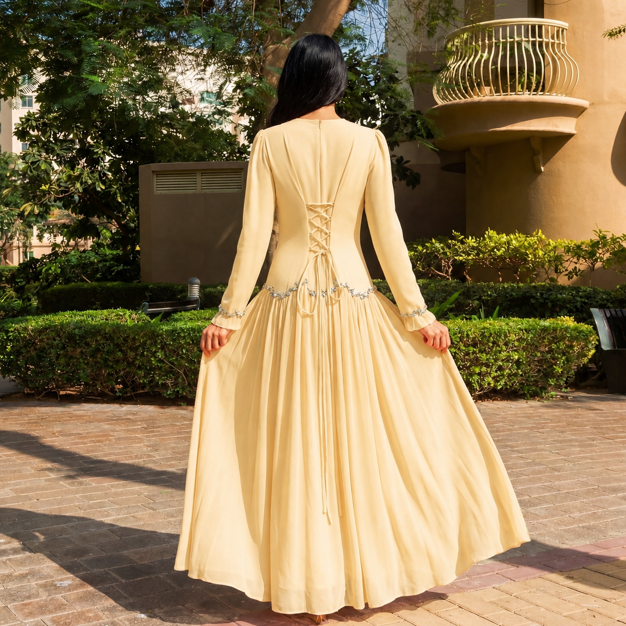 Alaia Modest Evening Dress - Baby Yellow