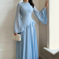 Aurelia Ruffle Maxi Dress - Blue