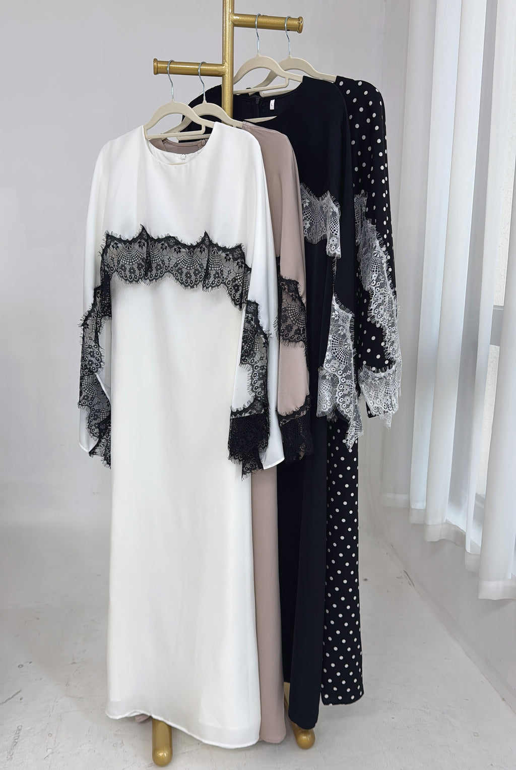 Celeste Lace Shawl Dress - Black