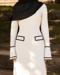 Amara Contrast Trim Maxi Dress - Ivory
