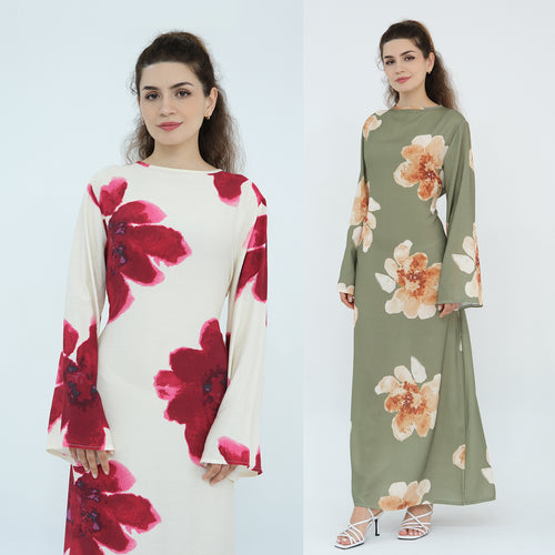Amalfi Floral Maxi Dress - Black/Red