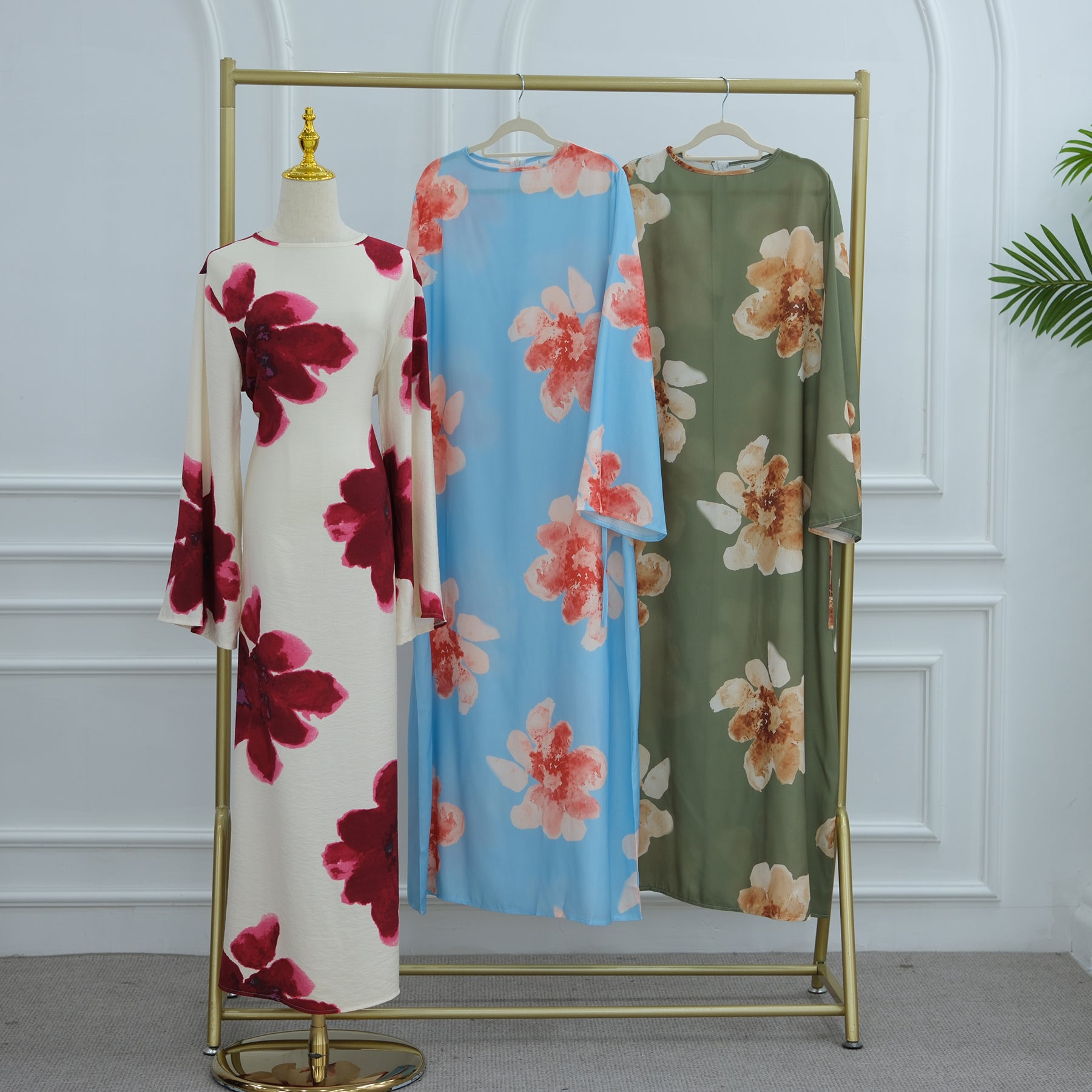 Amalfi Floral Maxi Dress - Baby Blue