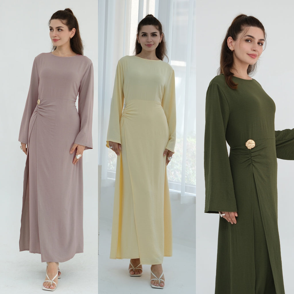 Lena Gold Detail Maxi Dress - Black