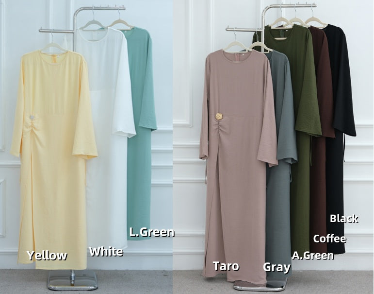 Lena Gold Detail Maxi Dress - Coffee