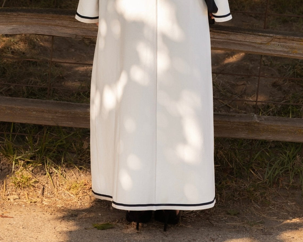 Amara Contrast Trim Maxi Dress - Ivory