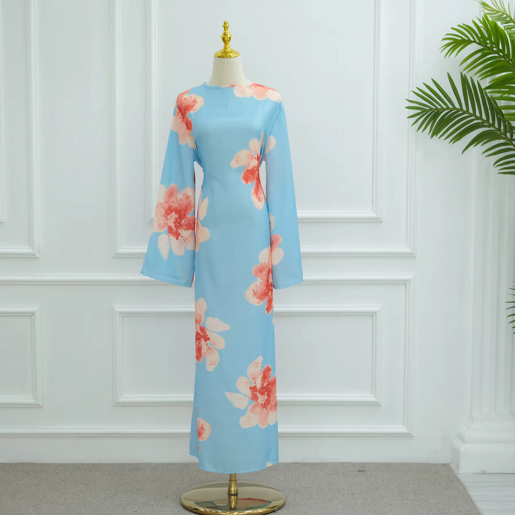 Amalfi Floral Maxi Dress - Baby Blue