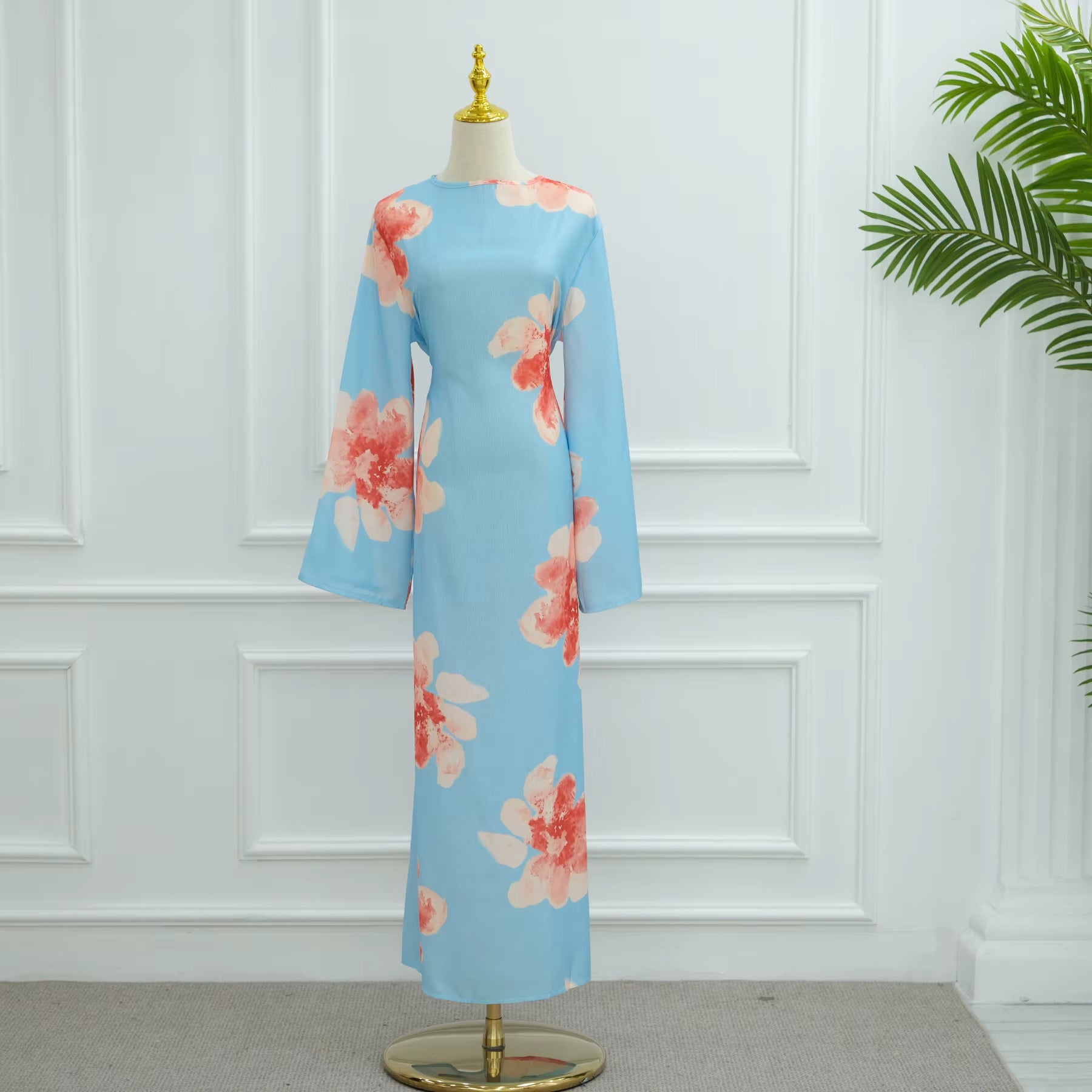 Amalfi Floral Maxi Dress - Baby Blue