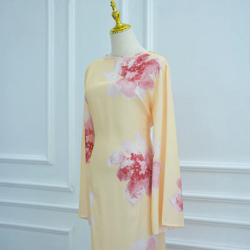 Amalfi Floral Maxi Dress - Butter Yellow/Pink
