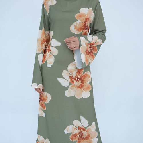 Amalfi Floral Maxi Dress - Olive