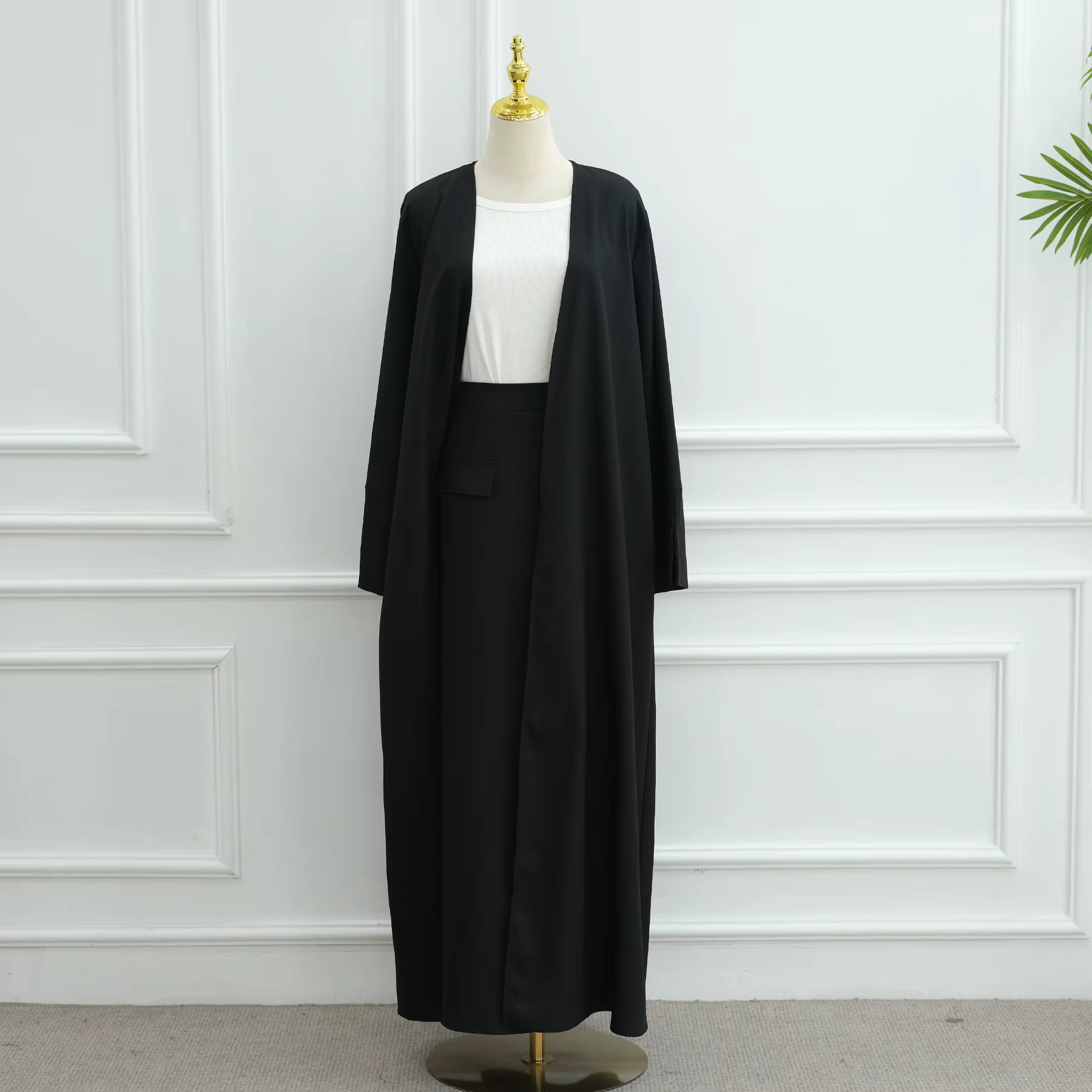 Amal Co Ord Abaya Set - Black