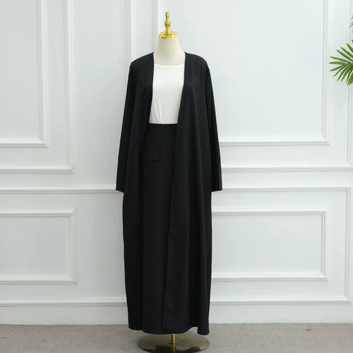 Amal Co Ord Abaya Set - Black
