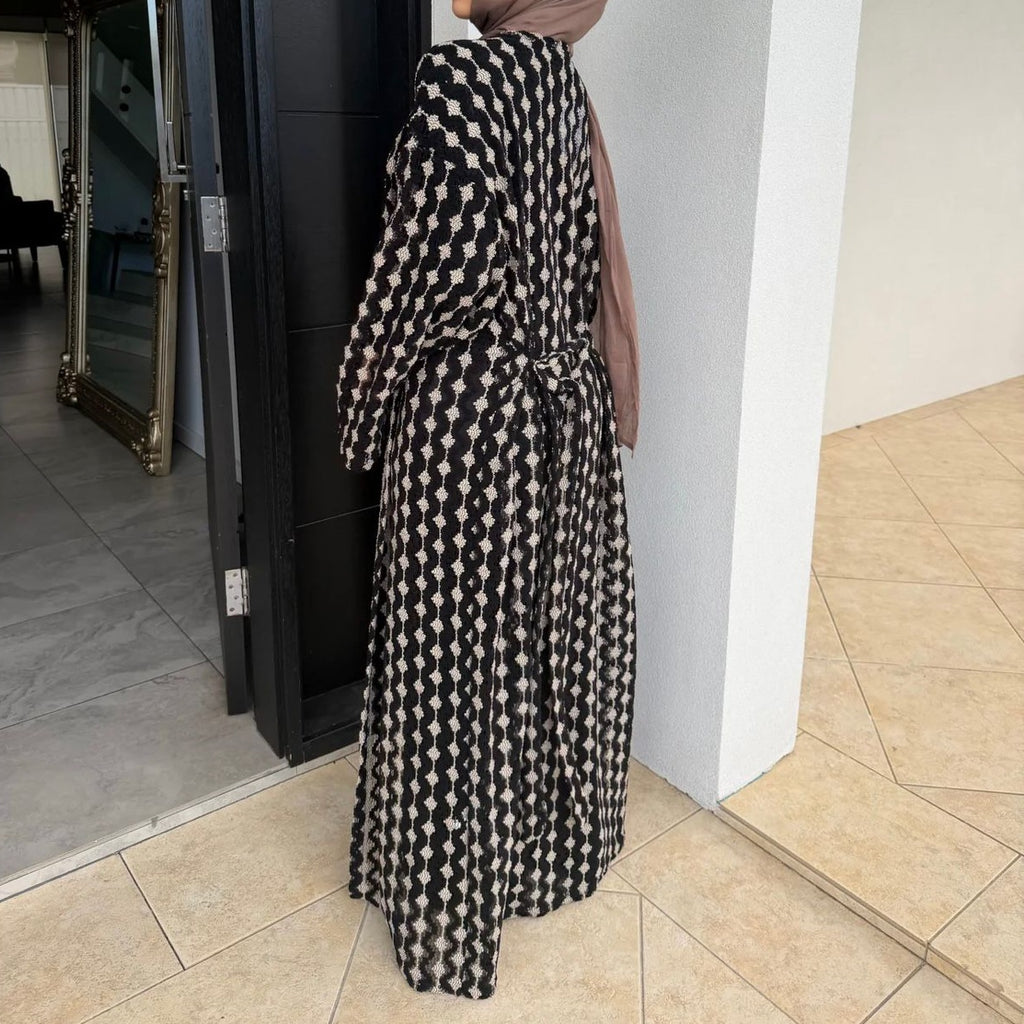 Zaria Lace Open Summer Dress - Black