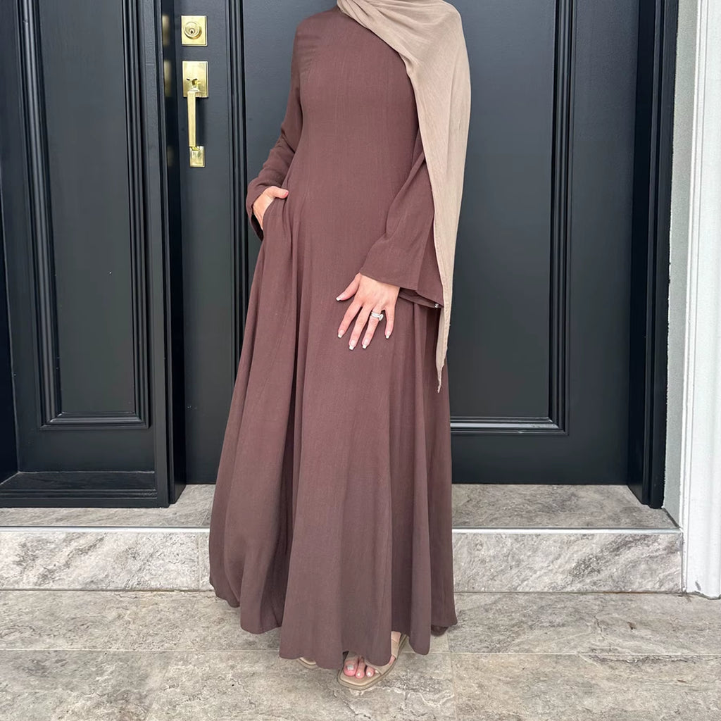 Leyli Tie Waist Maxi Dress - Brown