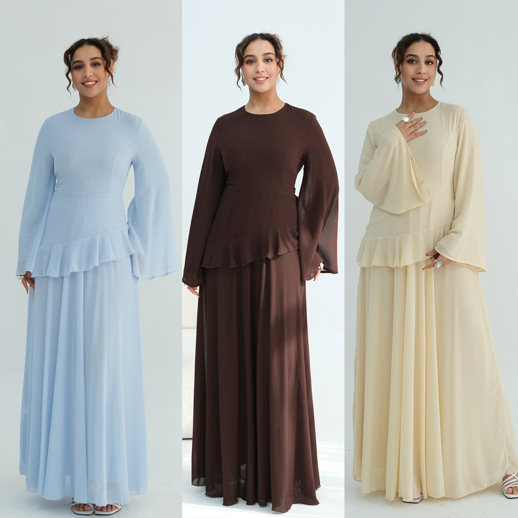 Aurelia Ruffle Maxi Dress - Blue