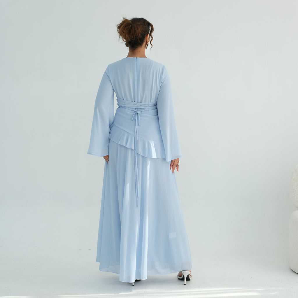 Aurelia Ruffle Maxi Dress - Blue
