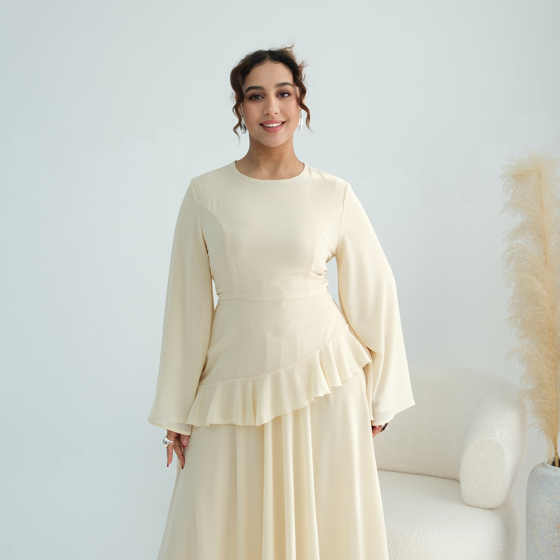 Aurelia Ruffle Maxi Dress - Yellow