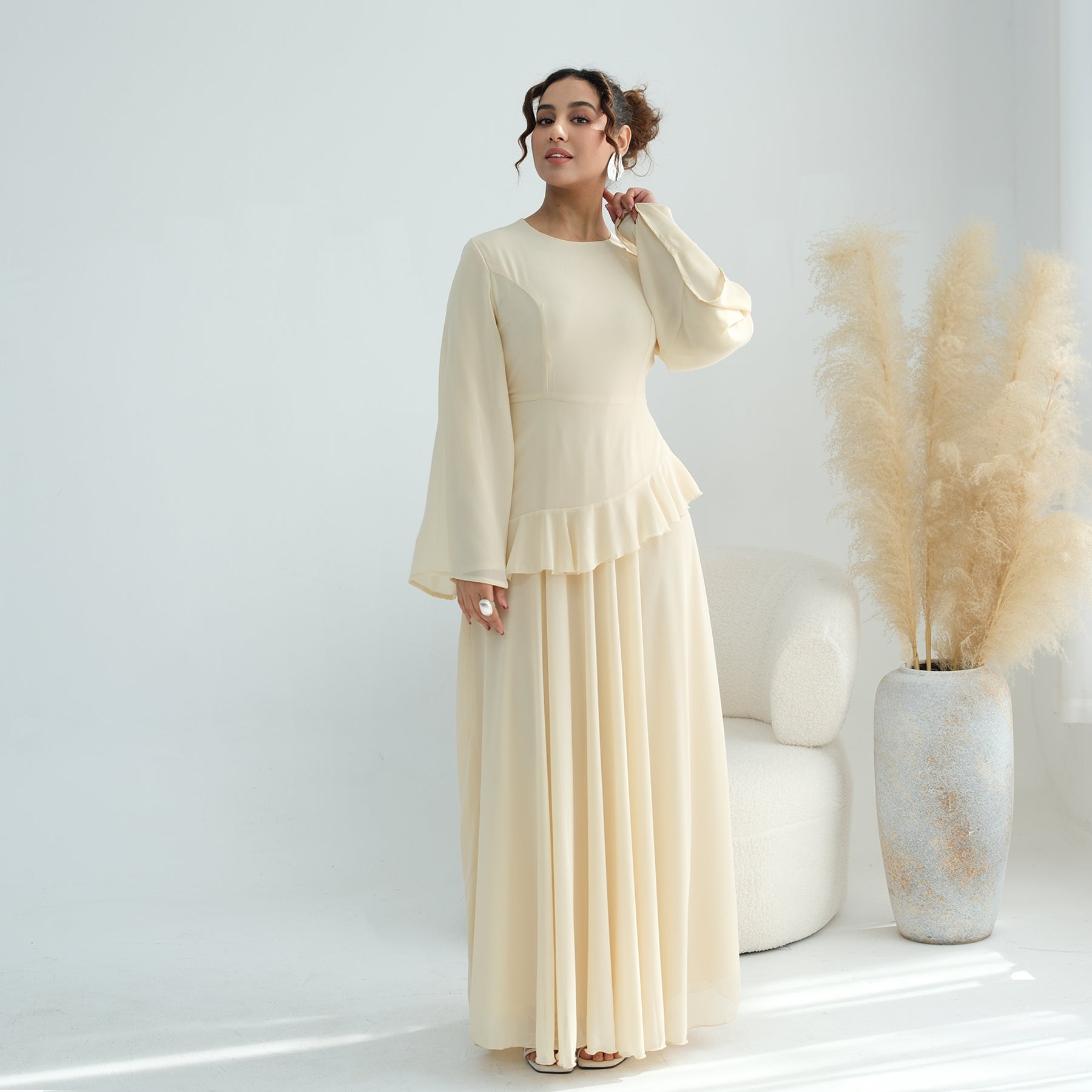 Aurelia Ruffle Maxi Dress - Yellow