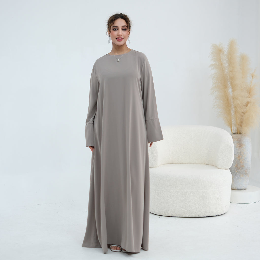 Amani Lace Cape Dress - Gray