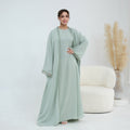 Yasmina Trim Detail Abaya - Pale Green