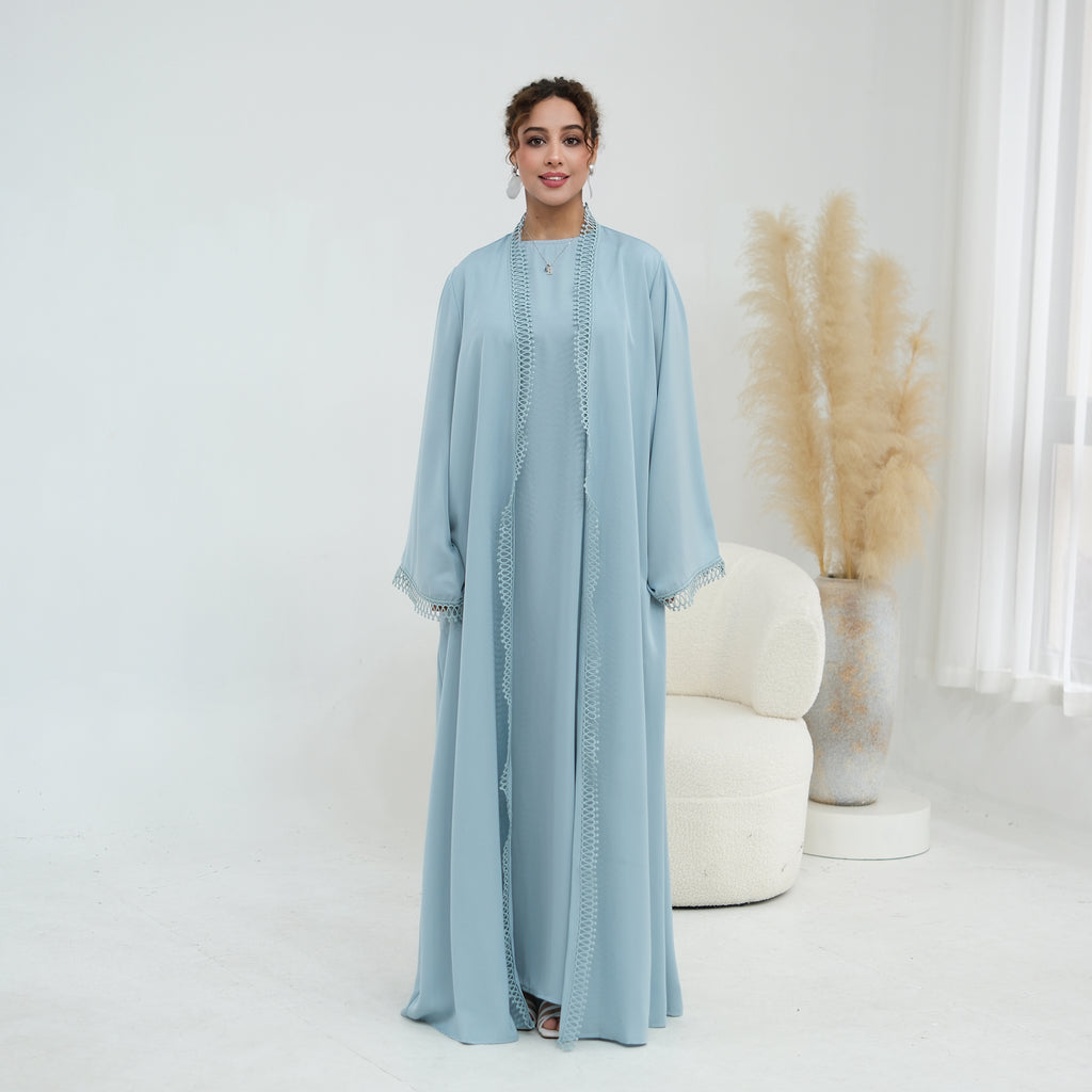 Yasmina Trim Detail Abaya - Sky Blue