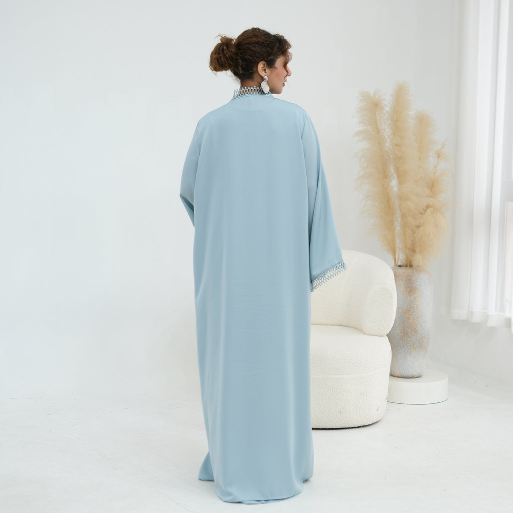 Yasmina Trim Detail Abaya - Sky Blue