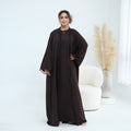 Yasmina Trim Detail Abaya - Chocolate Brown