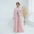 Yasmina Trim Detail Abaya - Baby Pink