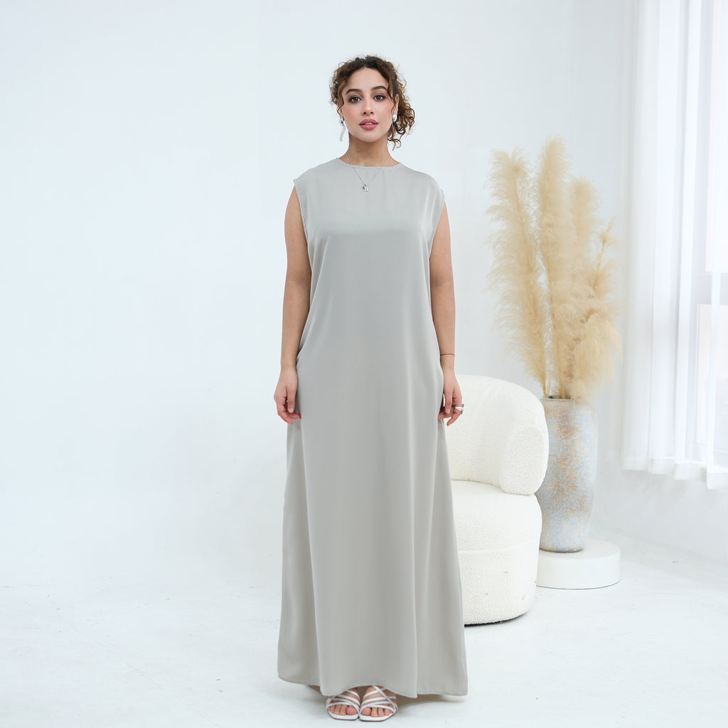 Yasmina Trim Detail Abaya - Slate