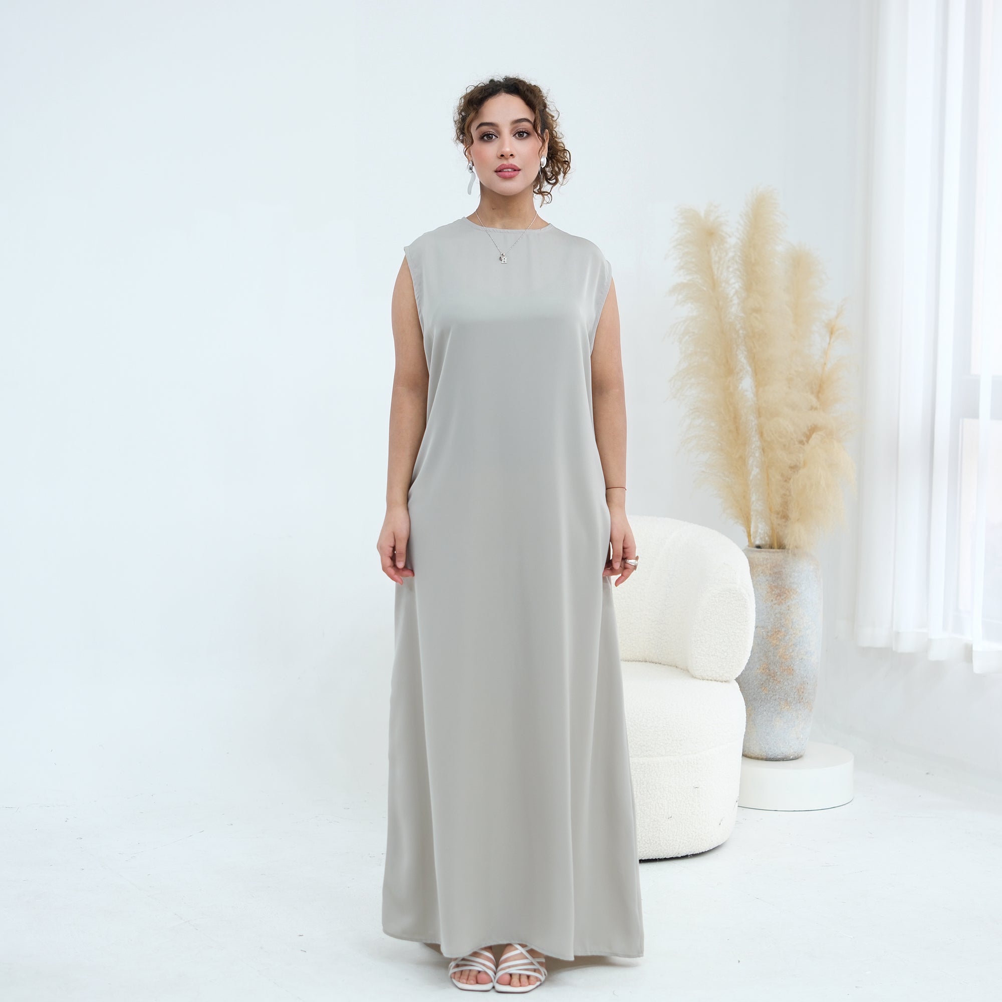 Yasmina Trim Detail Abaya - Slate