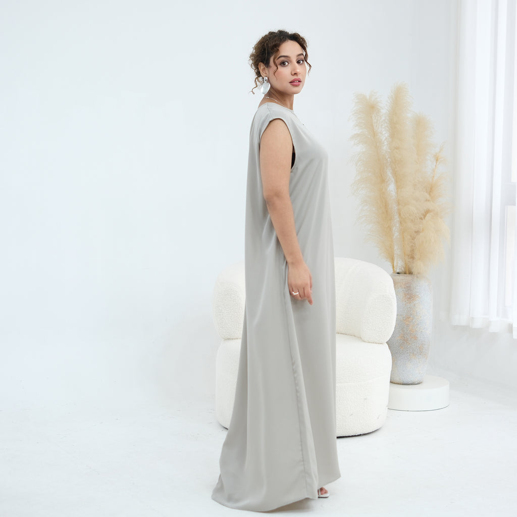 Yasmina Trim Detail Abaya - Slate