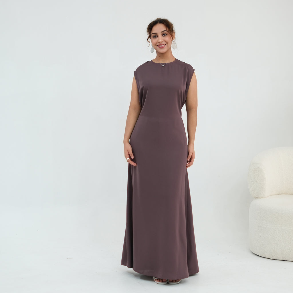 Nayla Lace Abaya Set - Brown