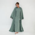 Nayla Lace Abaya Set - Teal Green