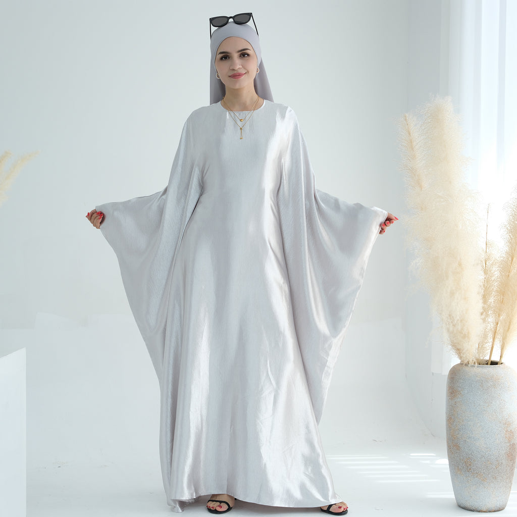 Soraya Shimmer Kaftan Dress - White