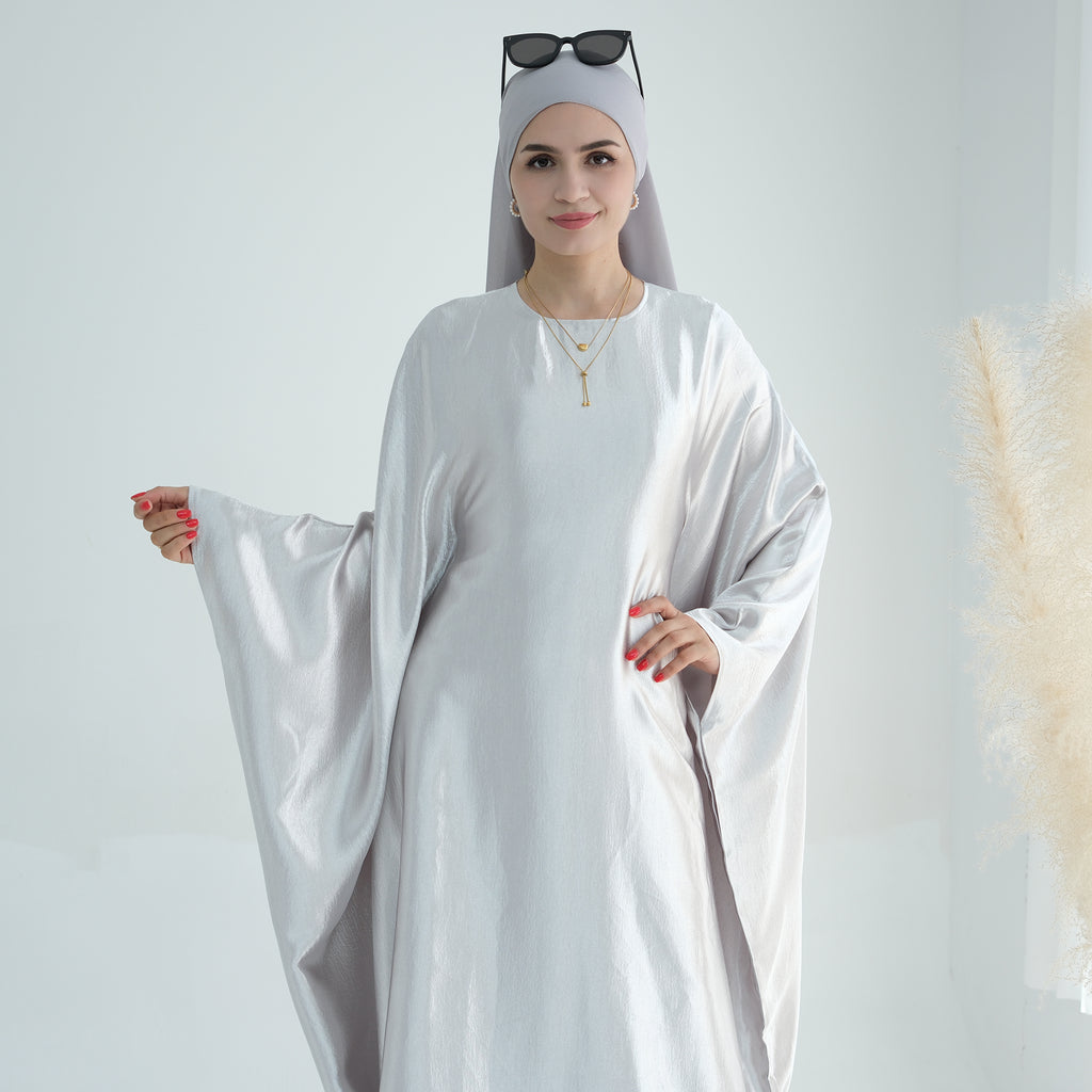 Soraya Shimmer Kaftan Dress - White