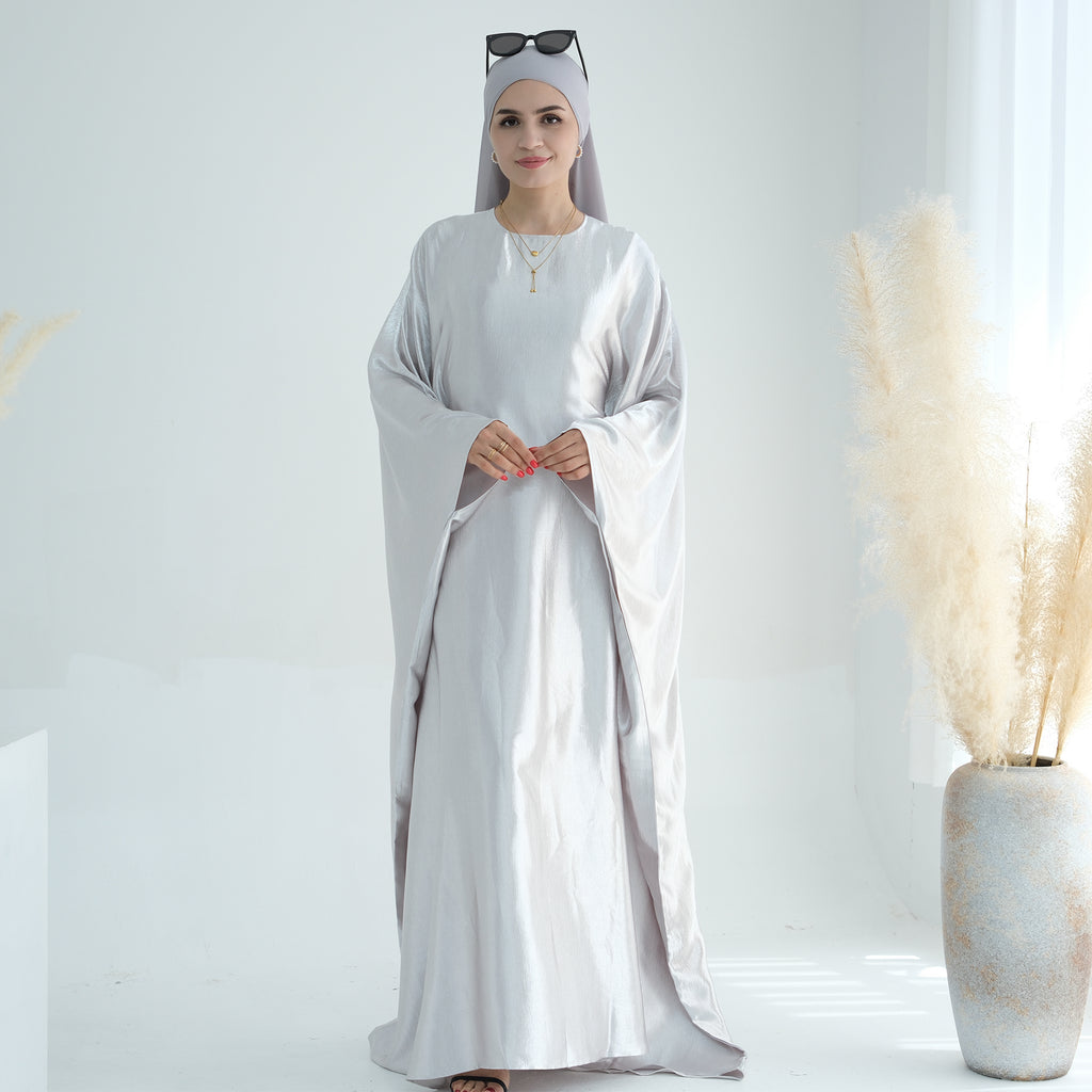 Soraya Shimmer Kaftan Dress - White