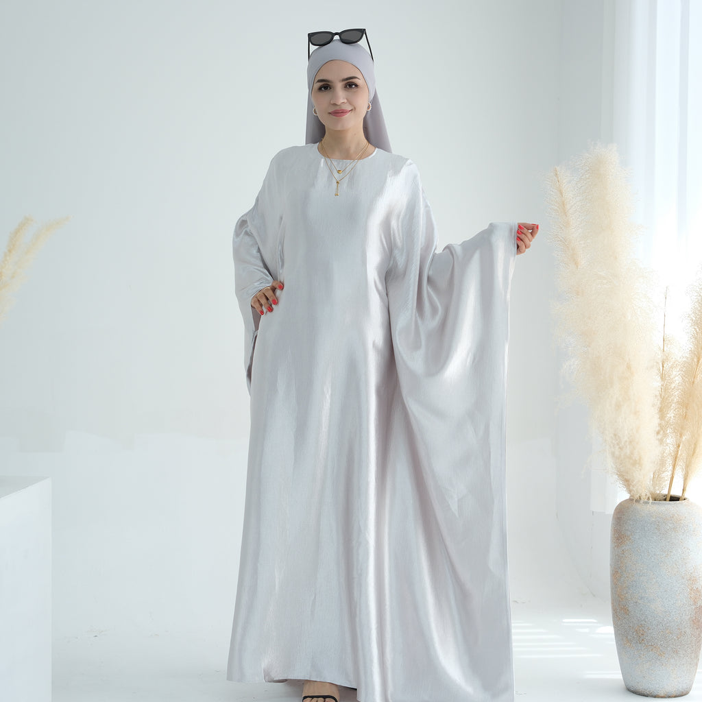 Soraya Shimmer Kaftan Dress - White