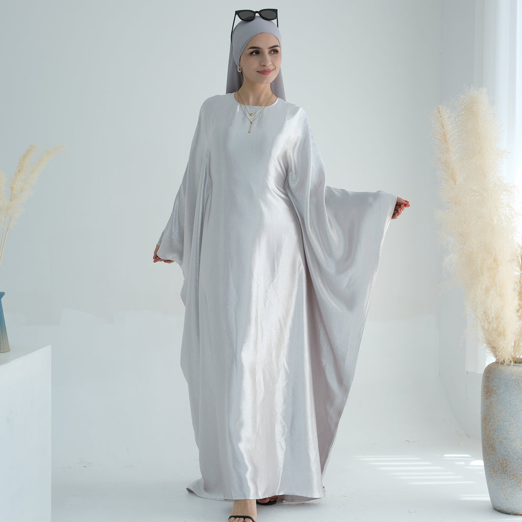 Soraya Shimmer Kaftan Dress - White