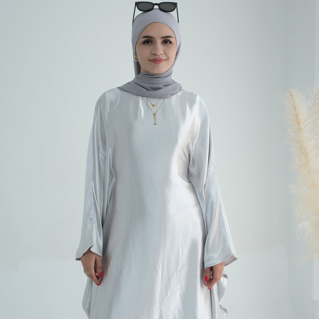 Soraya Shimmer Kaftan Dress - White