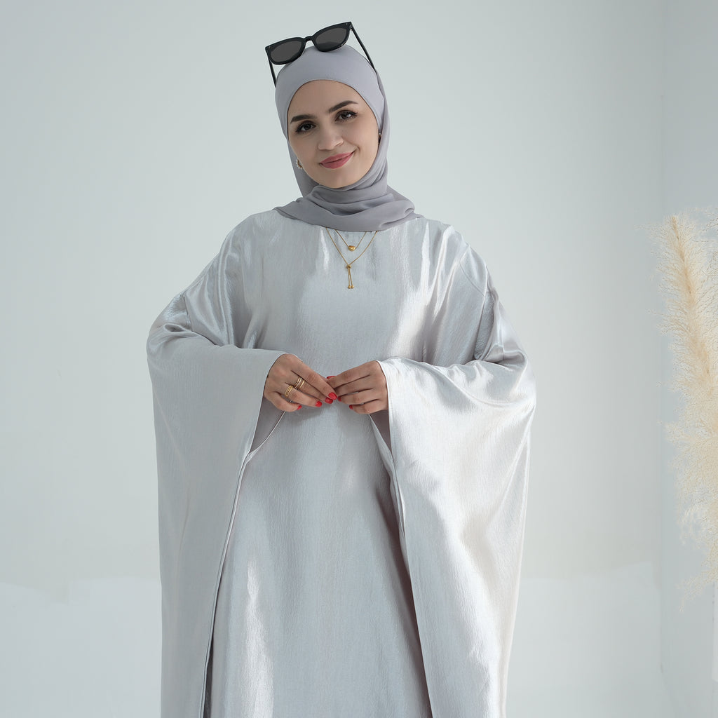 Soraya Shimmer Kaftan Dress - White