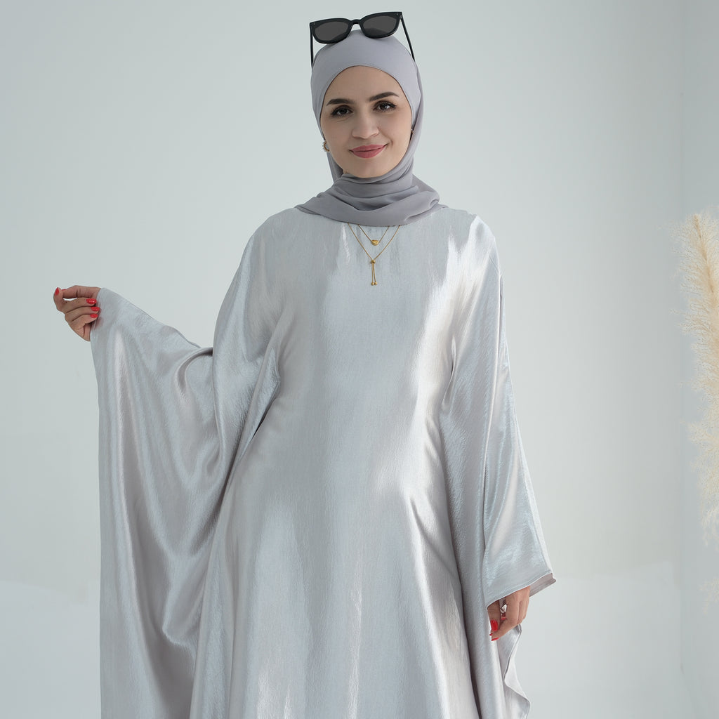 Soraya Shimmer Kaftan Dress - White