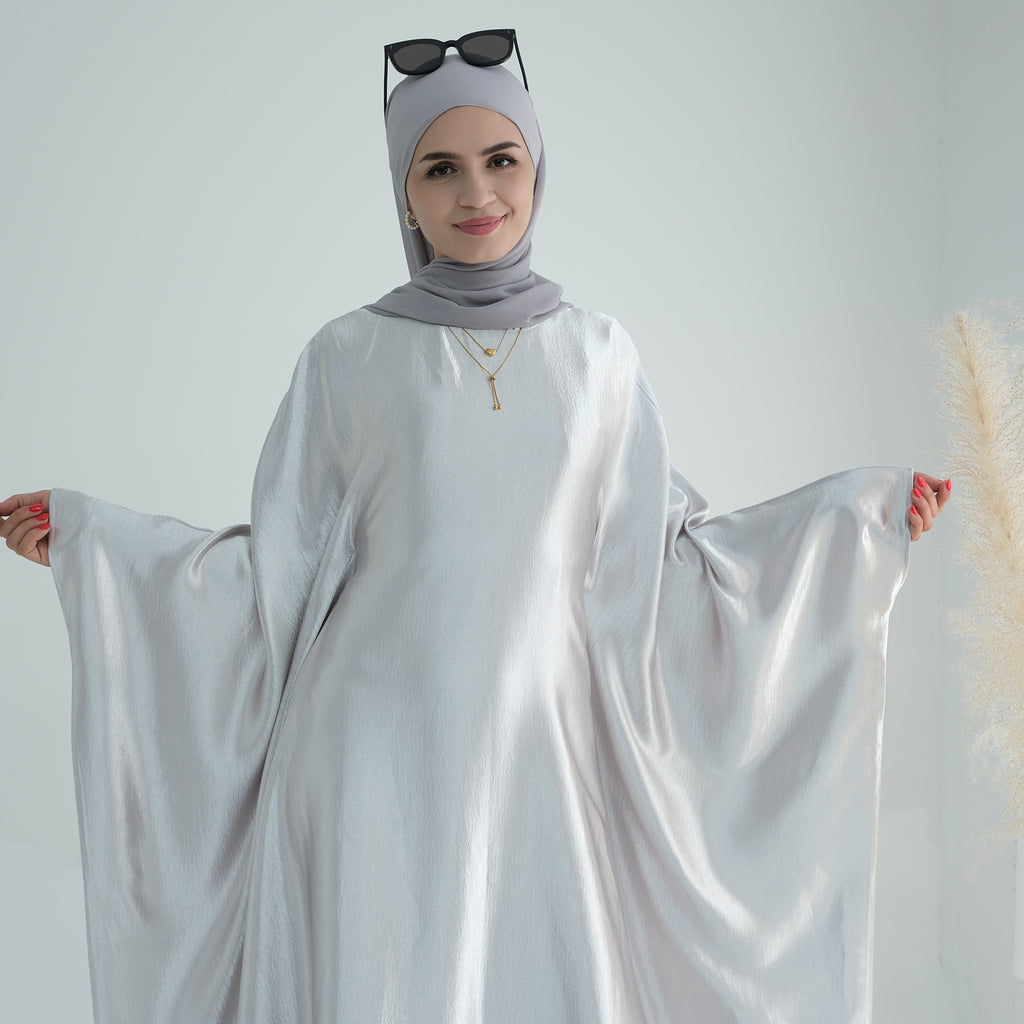 Soraya Shimmer Kaftan Dress - White
