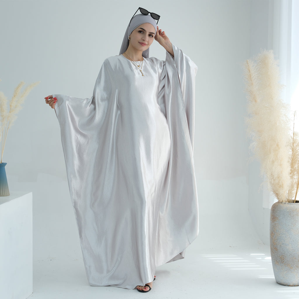 Soraya Shimmer Kaftan Dress - White